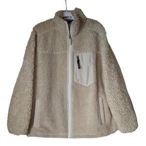 Patagonia Retro X Beige Natural 23095 Deep Pile Fleece Jacket Men’s Size Medium
